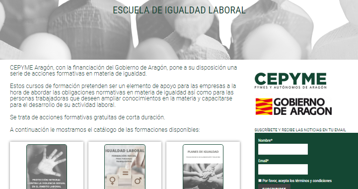 ACCEDE A LA ESCUELA DE IGUALDAD LABORAL DE CEPYME ARAGÓN
